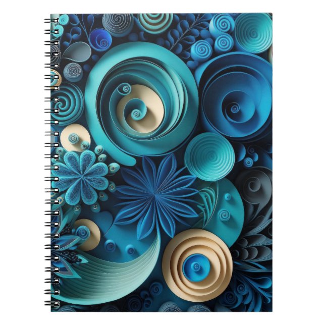 Caderno Espiral Sombras 3D de Azul (Frente)