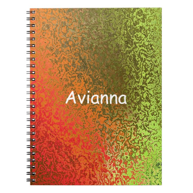 Caderno Espiral Sombras de Adição Laranja e Verde (Frente)