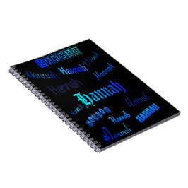 Caderno Espiral Sombras de Azul em Preto - Hannah