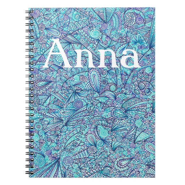 Caderno Espiral Sombras De Notebook Personalizado Azul  (Frente)