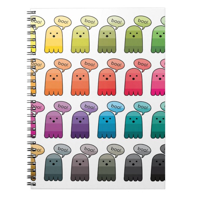 Caderno Espiral Sombras do Boo Ghost Halloween (Frente)