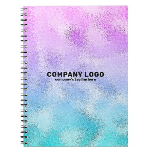 Caderno Espiral Sombreado minimalista rosa e azul