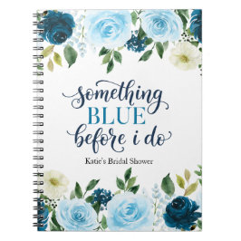 Caderno Espiral Something Blue Before I Do Navy Floral