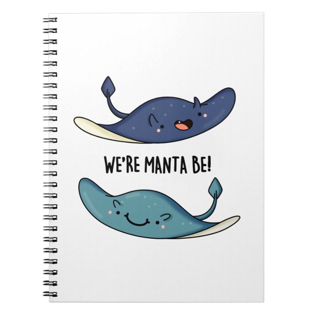 Caderno Espiral Somos Manta, somos Engraçados Manta Ray Pun (Frente)