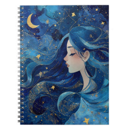 Caderno Espiral Sonhando Sob as Estrelas - Diário da Deusa