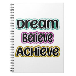 Caderno Espiral Sonhe, Acredite, Alcance O Notebook De Foto Espira