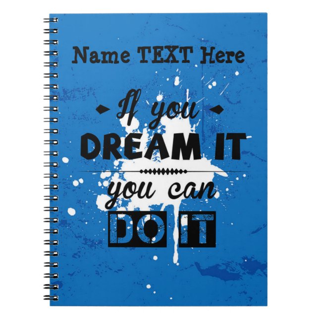Caderno Espiral Sonhe Fazer Isso - Rapaz Grunge, Adolescente, Adic (Frente)