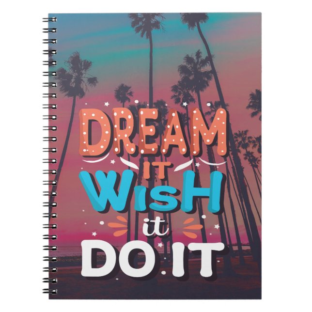 Caderno Espiral Sonho De Citação Motivacional Que Ele Deseje (Frente)