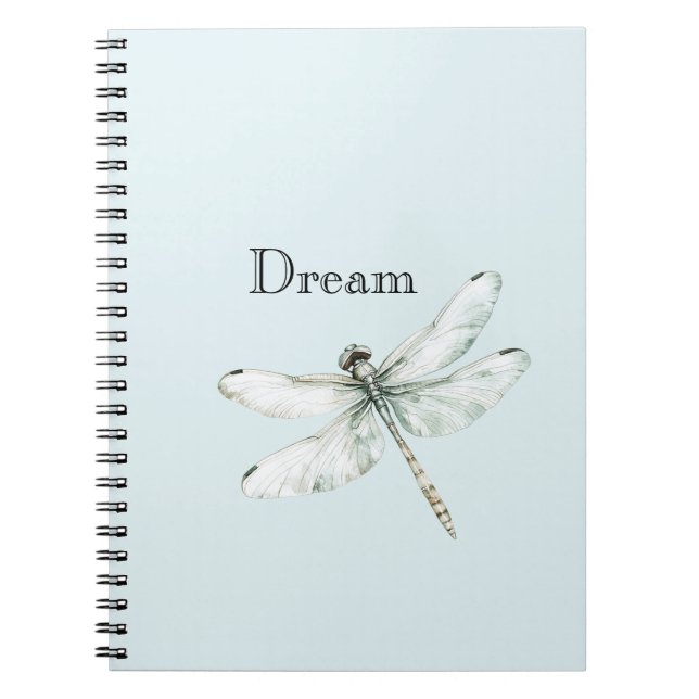 Caderno Espiral Sonho de Dragonfly Azul Chic (Frente)