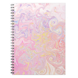 Caderno Espiral Sonho de Mármore Giratório de Pastel Suave Arte Ab