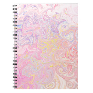 Caderno Espiral Sonho de Mármore Giratório de Pastel Suave Arte Ab