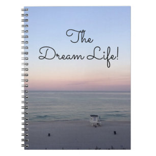 Caderno Espiral Sonho de Vida ao Nascer do Sol na Praia
