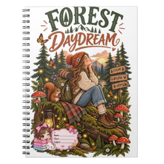 Caderno Espiral Sonho Florestal Fofo Estético | N