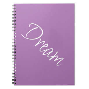 Caderno Espiral "Sonho" Frase Lavanda Roxo Fundo