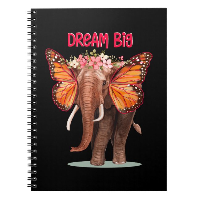 Caderno Espiral Sonho Grande Como Um Elefante Inspirador (Frente)