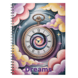 Caderno Espiral Sonho Paisagem Relógio Antigo