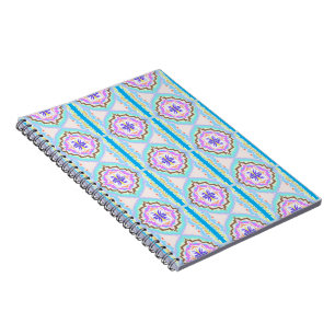 Caderno Espiral Sonho Pastel Boho Geométrico Caleidoscópio