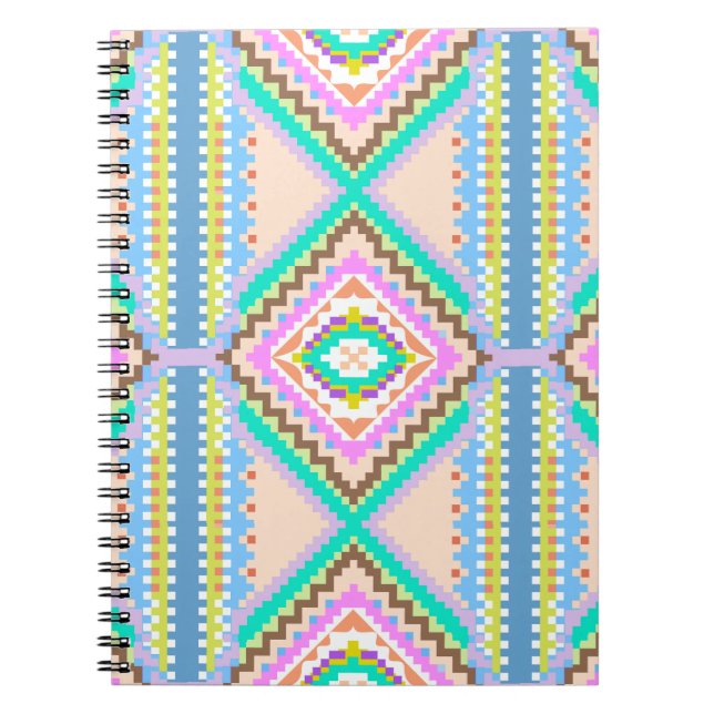 Caderno Espiral Sonho Pastel Elétrico Caleidoscópio (Frente)