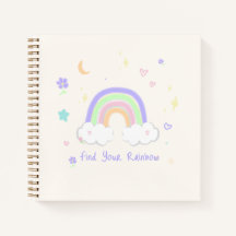Caderno Espiral Sonhos Arco-Íris Pastel
