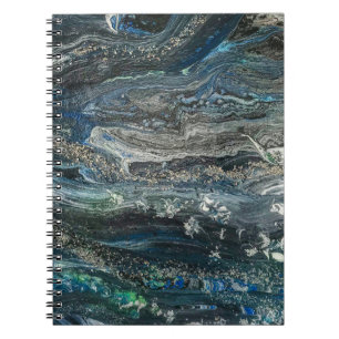 Caderno Espiral Sonhos da abstrato pintando cinza marítima do Ocea