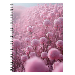 Caderno Espiral Sonhos de Campo de Flores Cor-de-Rosa Pastel Capri