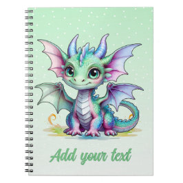 Caderno Espiral Sonhos de Dragão Mint – Diário Personalizado