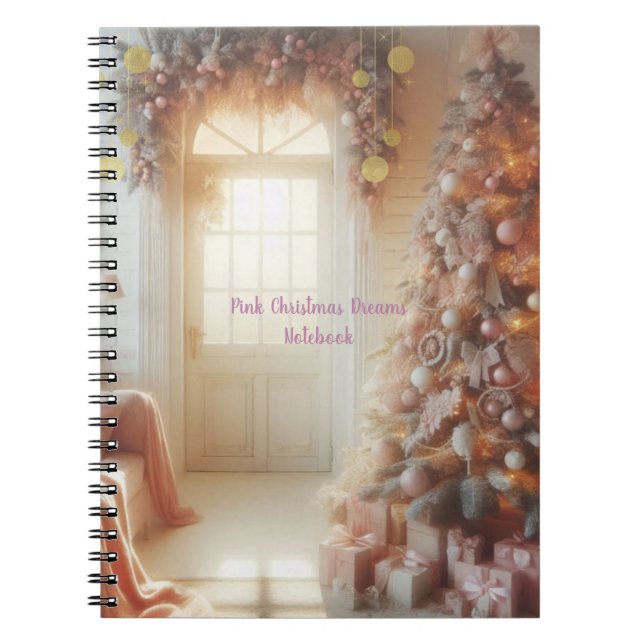 Caderno Espiral Sonhos de Natal Cor-de-Rosa  (Frente)