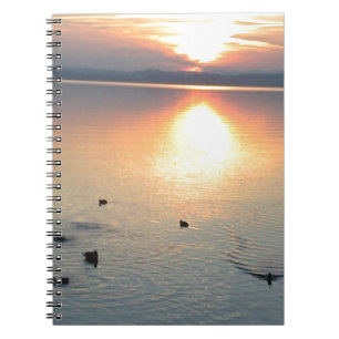Caderno Espiral Sonnenuntergang am mit Enten