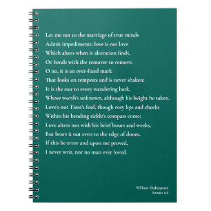 Caderno Espiral Sonnet 116Deixe-me não ao casamento das mentes ver
