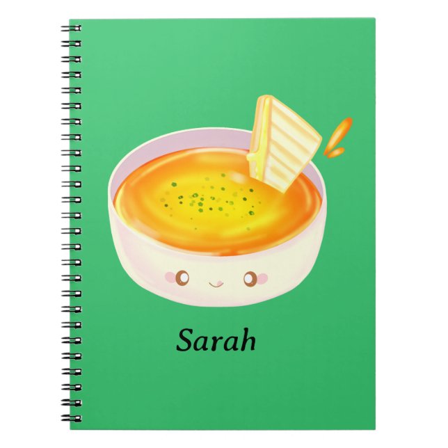 Caderno Espiral Sopa De Tomate E Sanduíche De Queijo Grelhado (Frente)