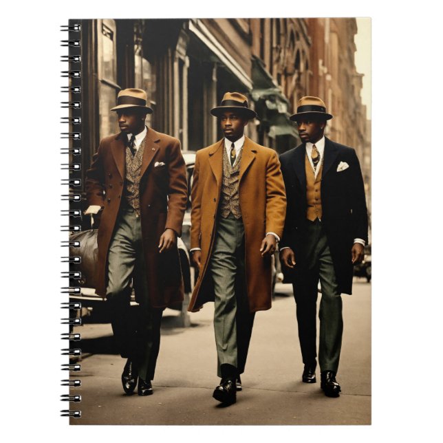 Caderno Espiral Sophisticated Harlem Renaissance Gentlemen (Frente)