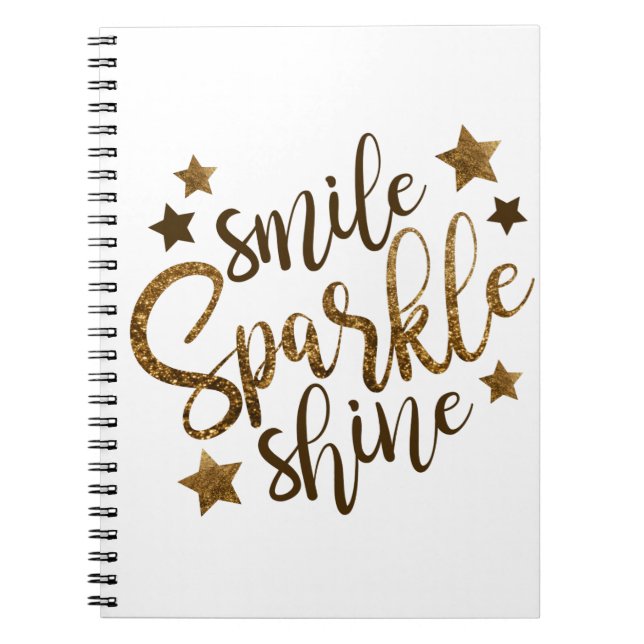 Caderno Espiral Sorria, Sparkle, brilha (Frente)