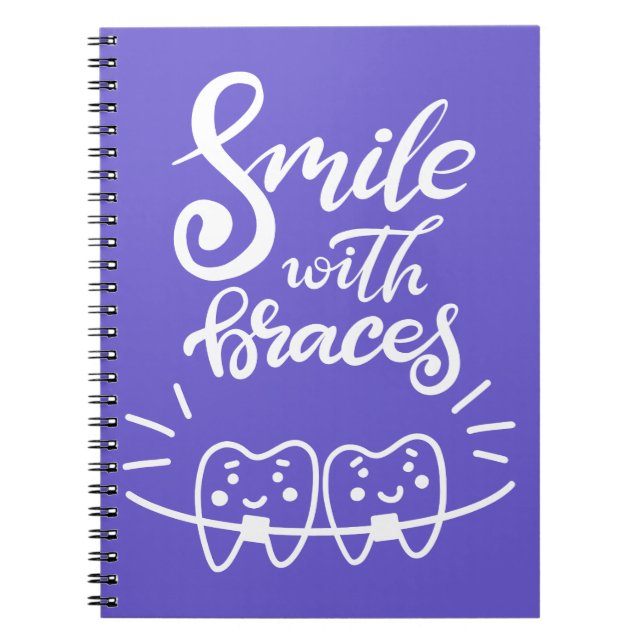 Caderno Espiral Sorriso com os dentes de sorriso das cintas | (Frente)