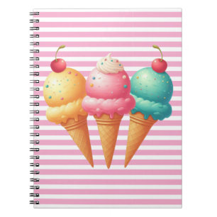 Caderno Espiral Sorvete Colorido