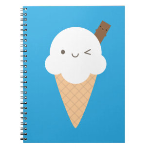 Caderno Espiral Sorvete Cone Kawaii