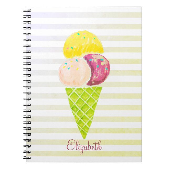 Caderno Espiral Sorvete de Aquarela, Strike (Frente)
