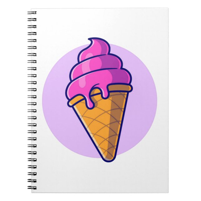 Caderno Espiral Sorvete de Cartoon Bonito Cone (Frente)