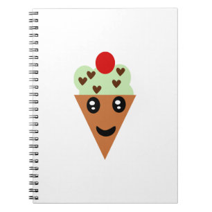 Caderno Espiral Sorvete de Chip de Chocolate Bonito