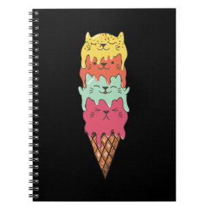 Caderno Espiral Sorvete de Gato Kawaii Kittens