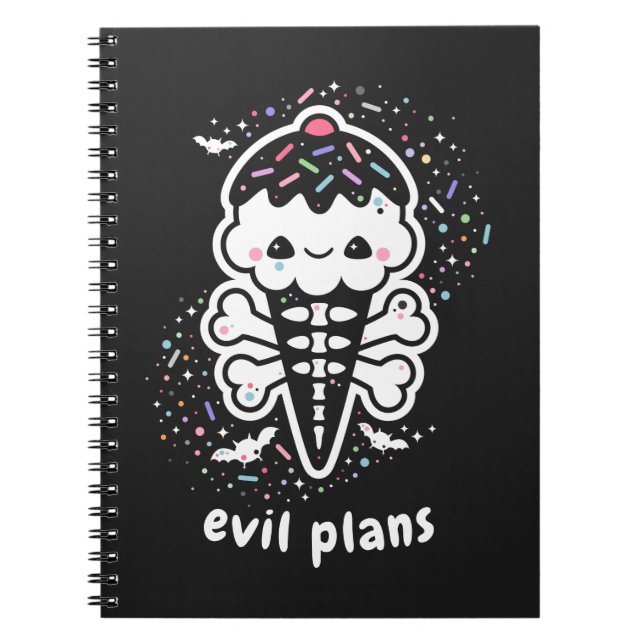 Caderno Espiral Sorvete de Grunge Pastel (Frente)