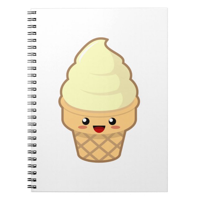 Caderno Espiral Sorvete de Kawaii (Frente)