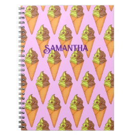Caderno Espiral Sorvete Soft Serve Matcha Green Tea Dessert