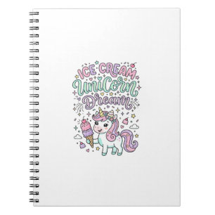 Caderno Espiral Sorvete Unicórnio Sonho de Unicórnio Produtos Past