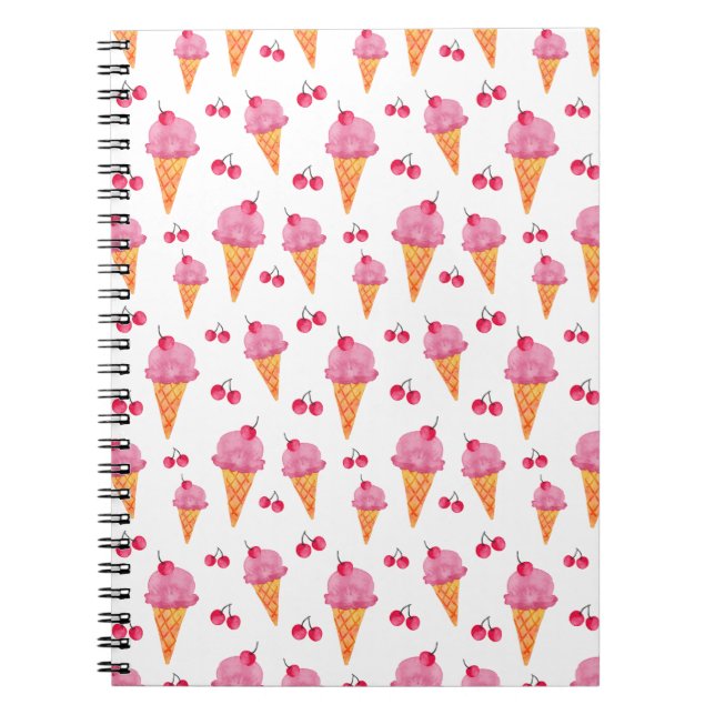 Caderno Espiral Sorvetes e cerejas (Frente)
