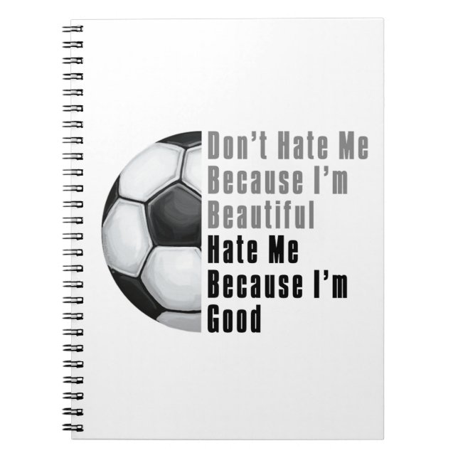 Caderno Espiral Sou Bonita, Sou Boa Bola De Futebol (Frente)