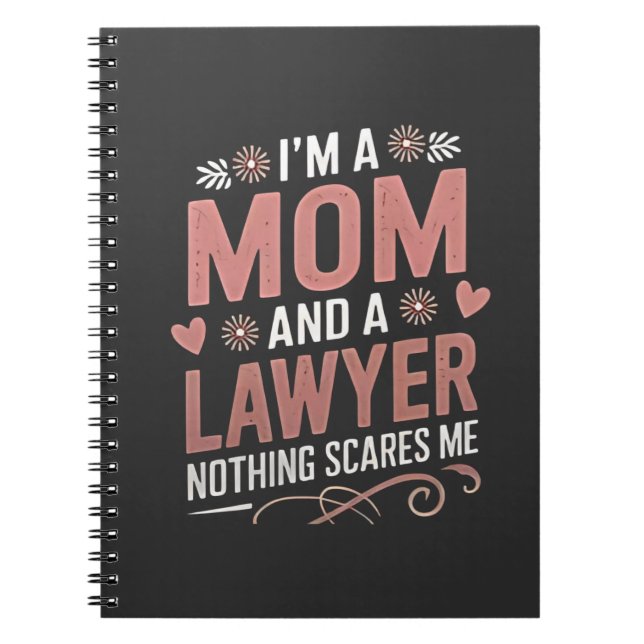 Caderno Espiral Sou mãe e advogado, nada me assusta (Frente)