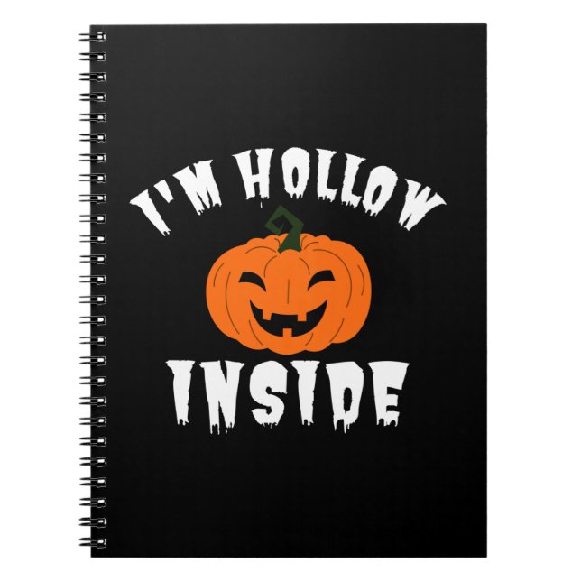 Caderno Espiral Sou o Hollow Dentro Pumkin Jack O Lantern (Frente)