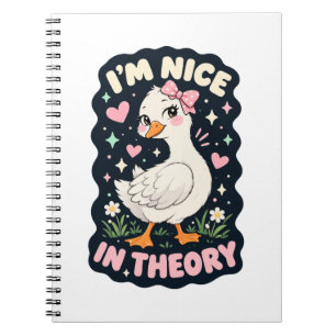 Caderno Espiral Sou simpático na teoria humor de ganso