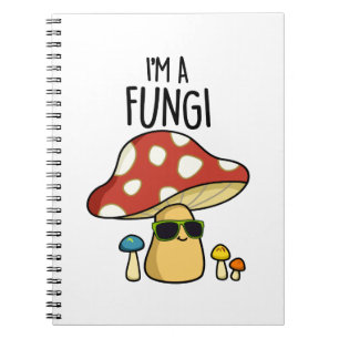 Caderno Espiral Sou um fungo Piada de Cogumelo Engraçado