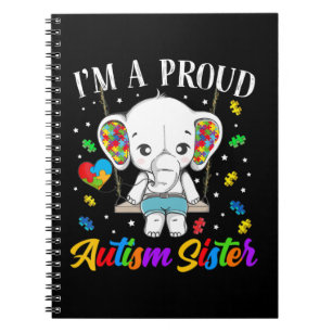 Caderno Espiral Sou uma Irmã Orgulhosa do Autismo, forte encorajam